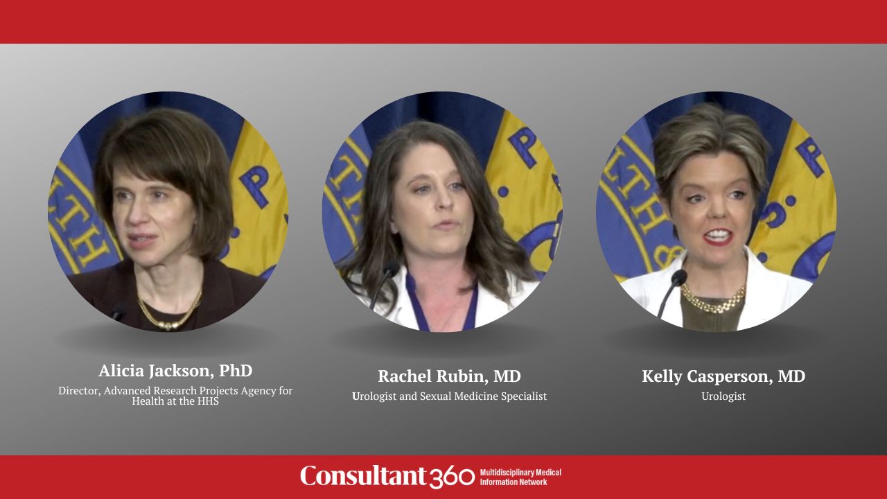 Headshots of speakers at the HHS press conference