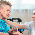 elderly woman and nurse