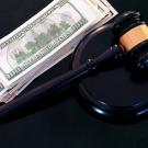 Judge's gavel and money. 