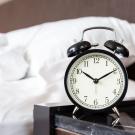 clock on a nightstand