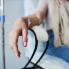 Female patient receiving chemotherapy