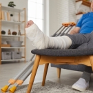 older man with broken leg