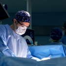 Surgeon in the middle of a procedure