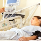 Patient lying in a hospital bed