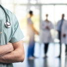 doctors gathering in hallway