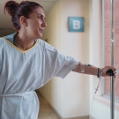 woman walking after surgery