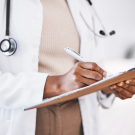 Physician writing