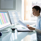 clinician reviewing data 