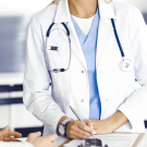 Physician with patient