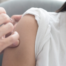 Woman getting injection