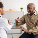 senior man at a doctor visit