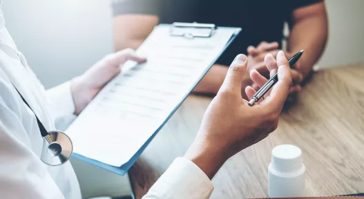 doctor with clipboard