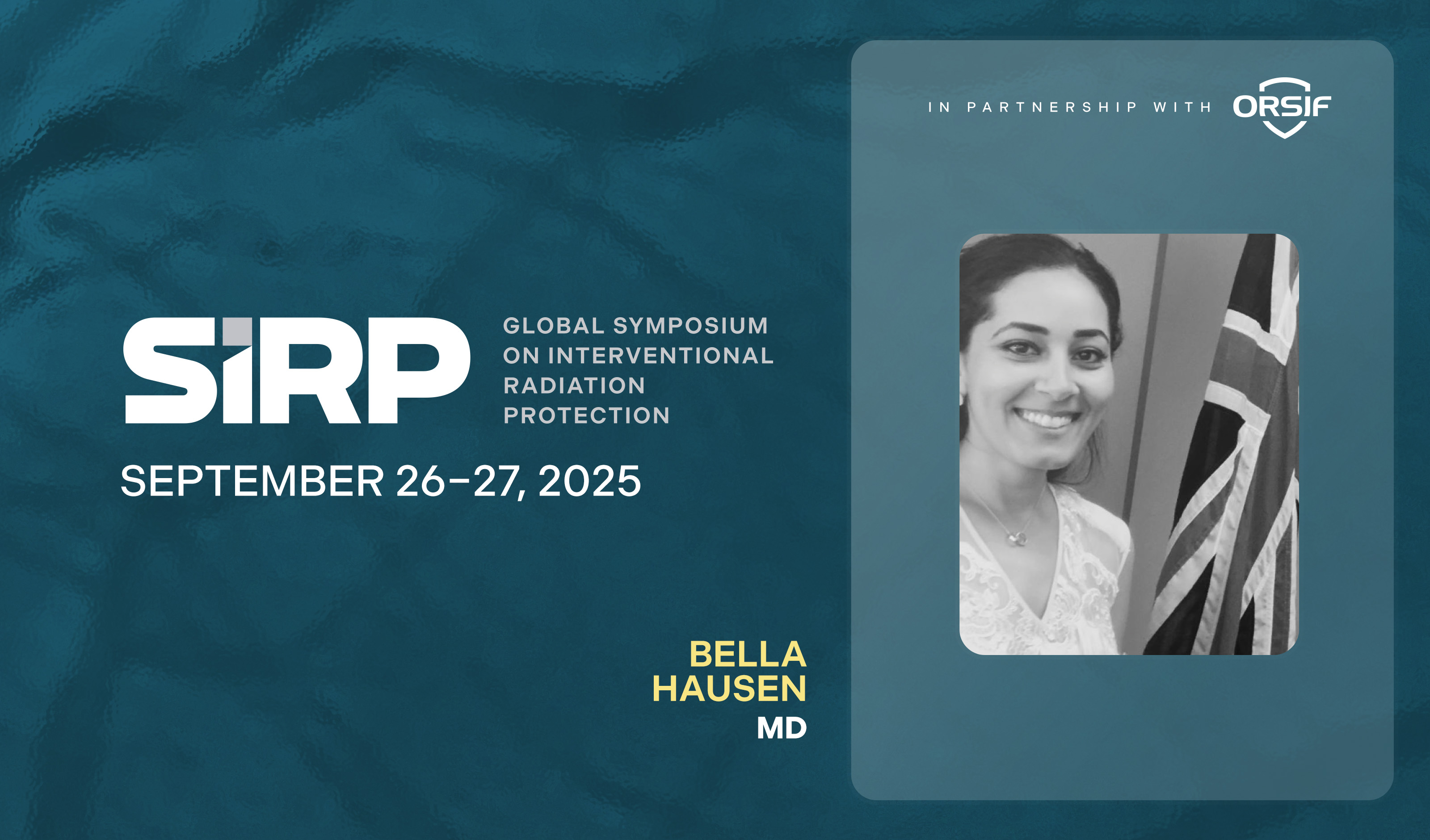 Global Symposium for Interventional Radiation Protection logo and Dr. Bella Hausen