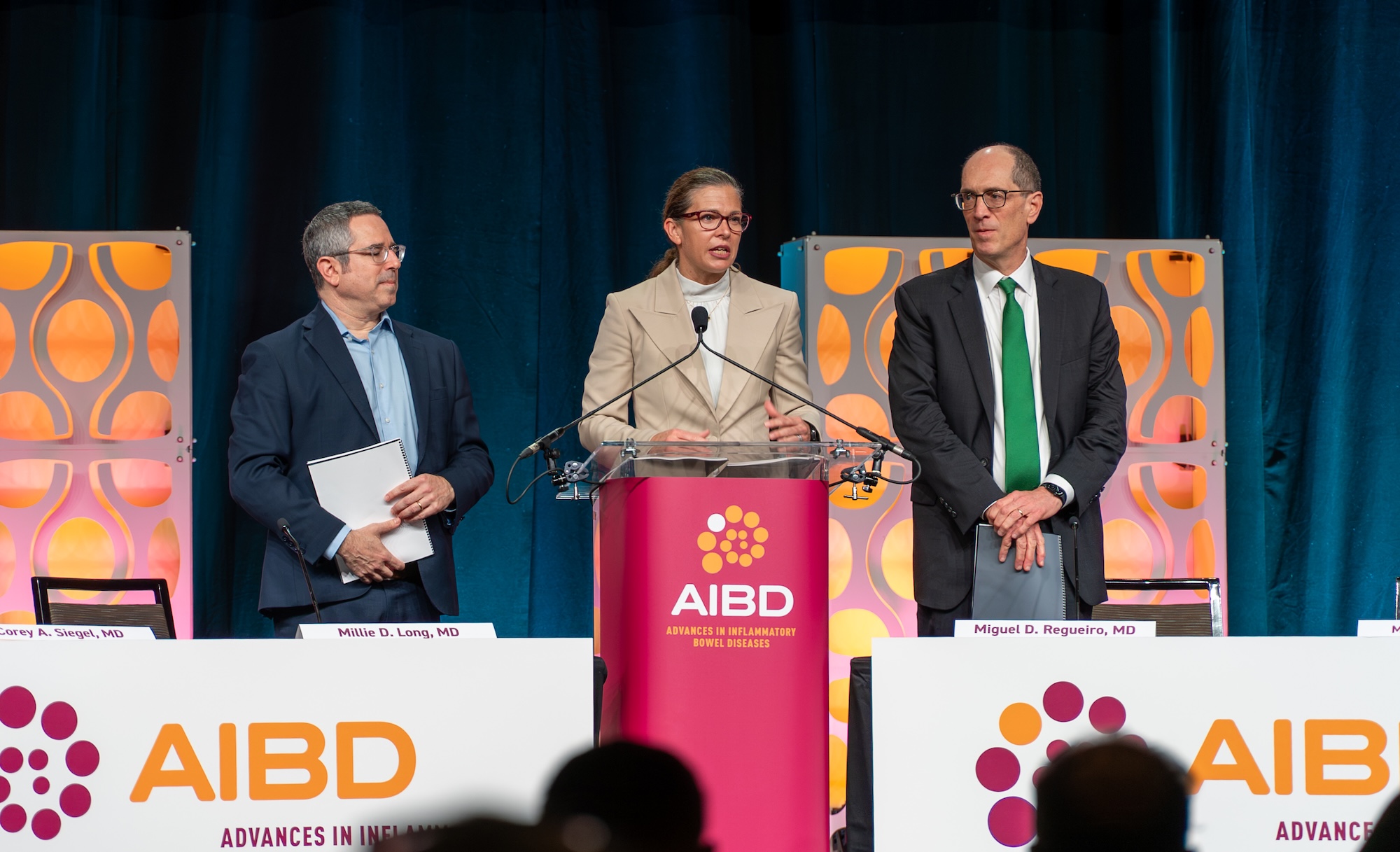 Drs. Corey Siegal, Millie Long and Miguel Regeurio at Advances in IBD
