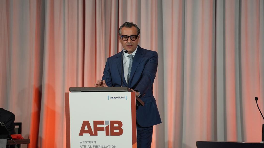 Dr. Nassir Marrouche speaking at the Western AFib symposium