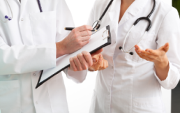 medical team members conferring