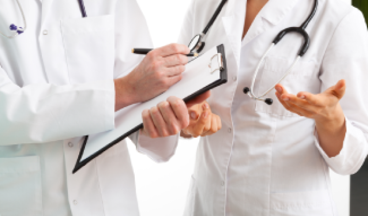 medical team members conferring