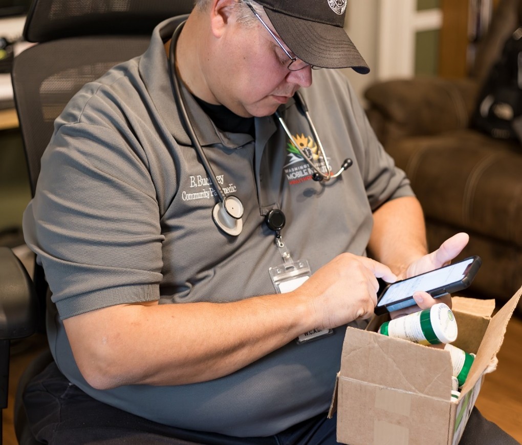paramedic filling out paperwork