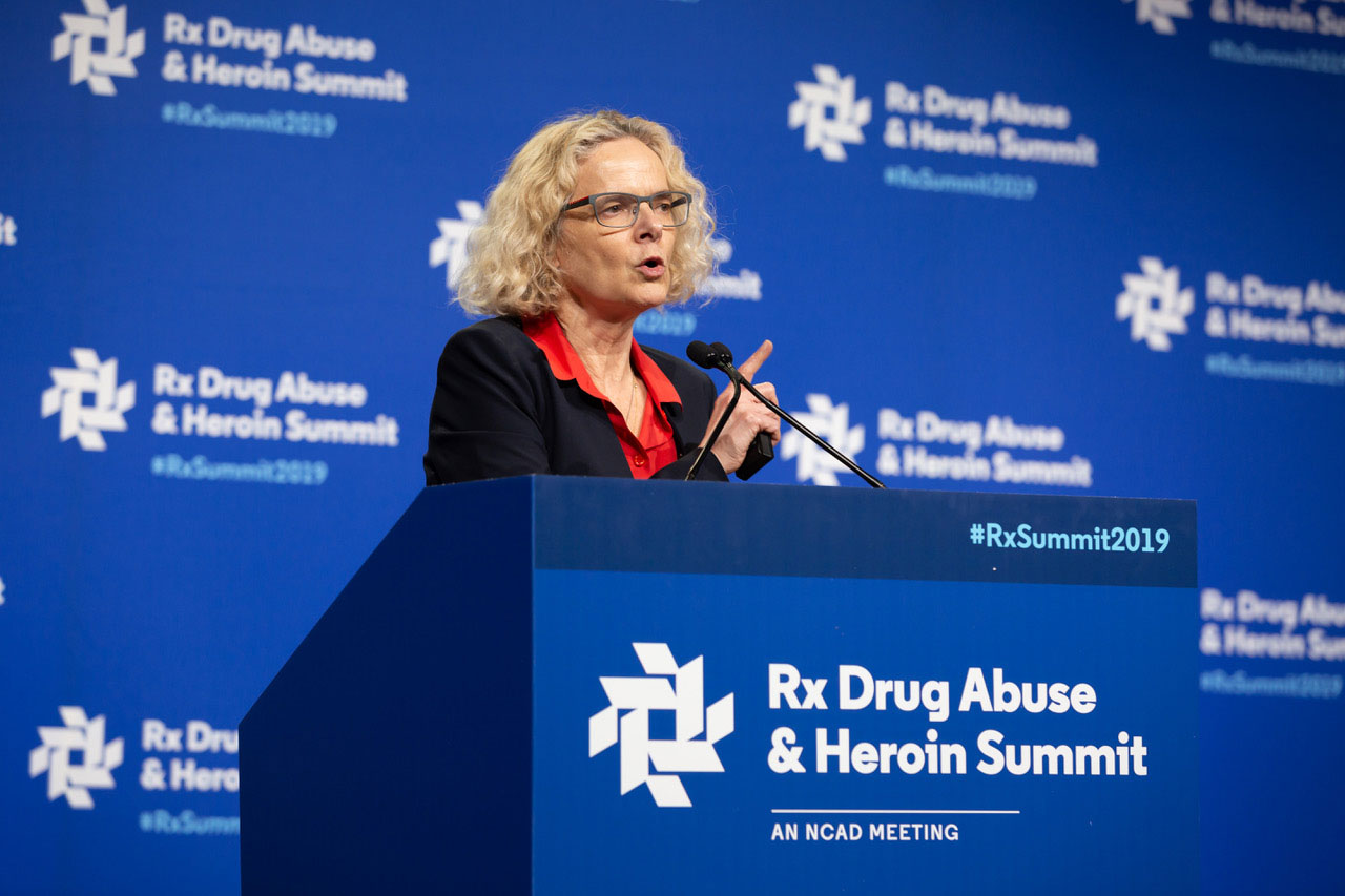 Dr. Nora Volkow, Director of the National Institute on Drug Abuse (NIDA) discusses the HEAL Initiative at the 2019 Rx Drug Abuse & Heroin Summit. Photo Credit: Pierce Harman Photography