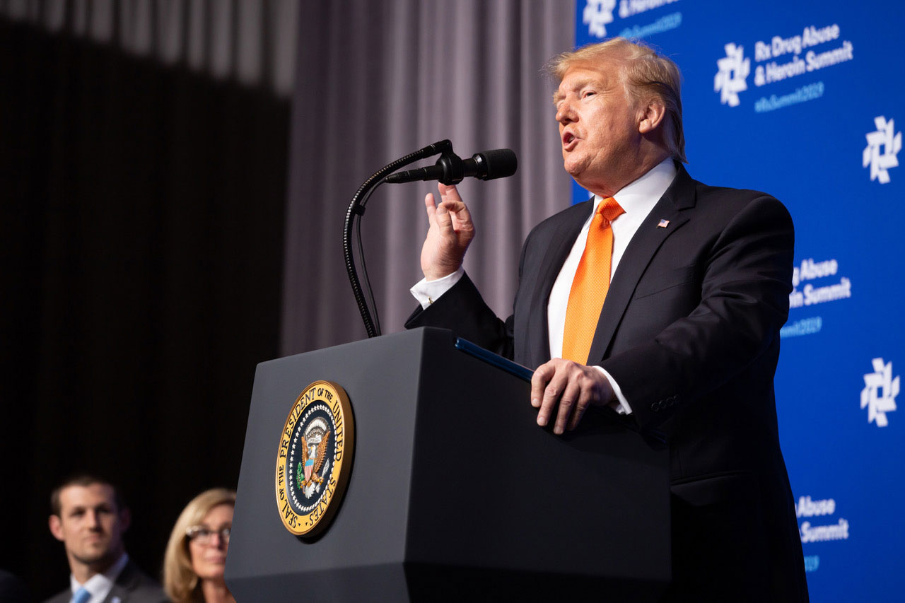 President Trump addresses attendees of the 2019 Rx Drug Abuse & Heroin Summit.Photo Credit: Pierce Harman Photography