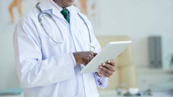 doctor with clipboard