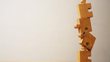 Vertical stacked puzzle pieces
