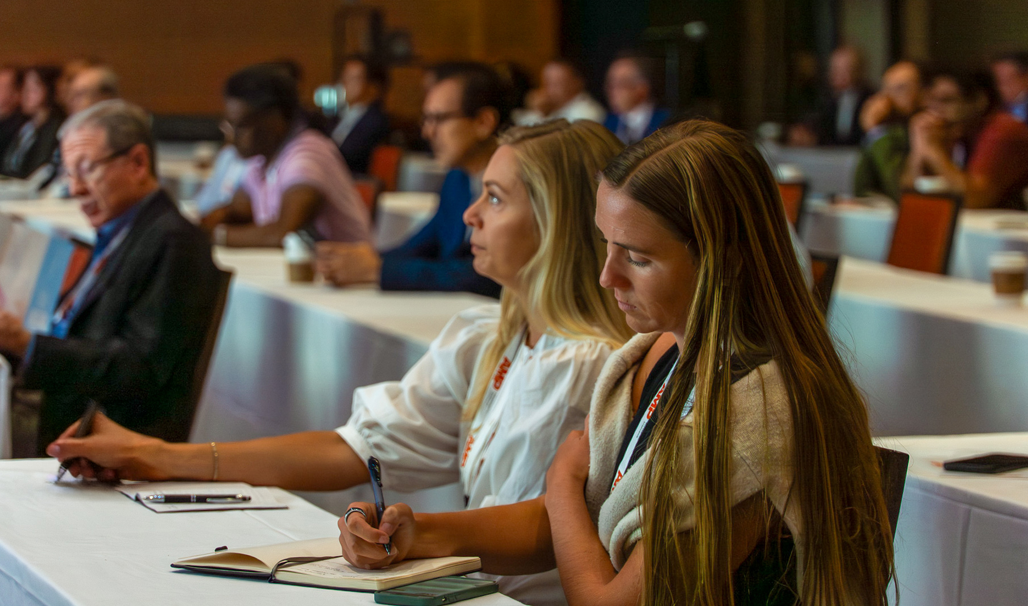 Attendees watching speaker