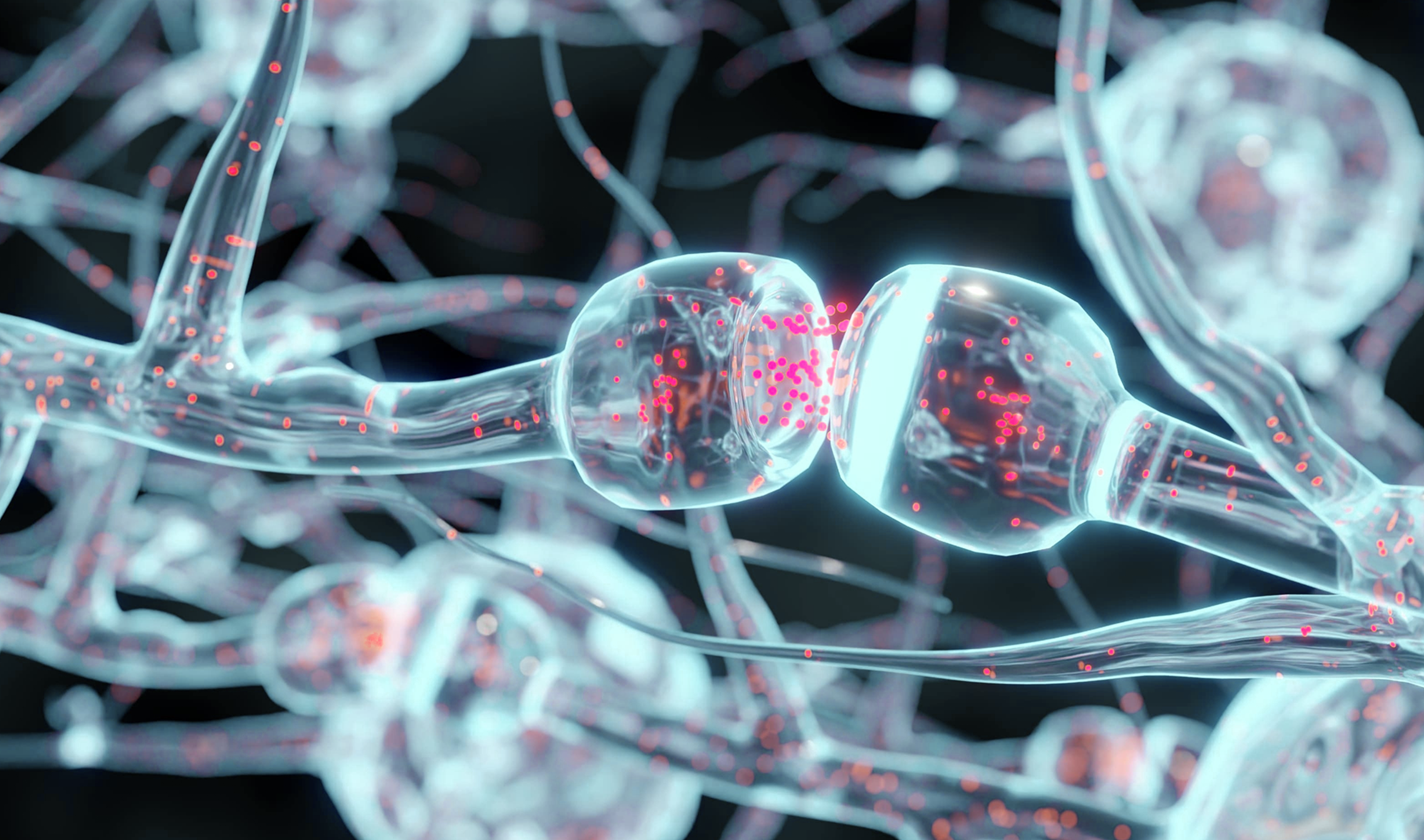 stock image depicting neuron synapse