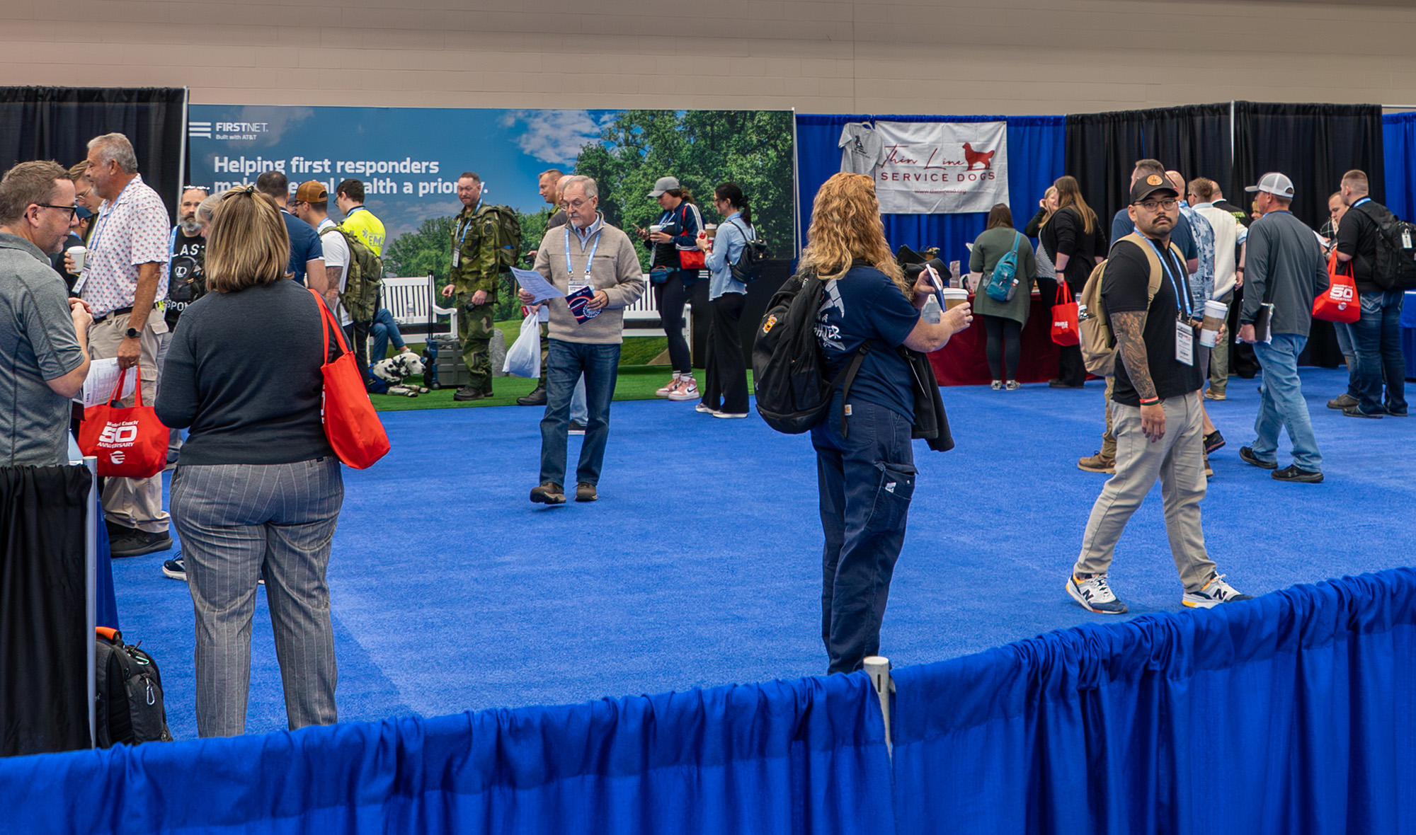 Attendees visiting the EMS World Expo Wellness Hub