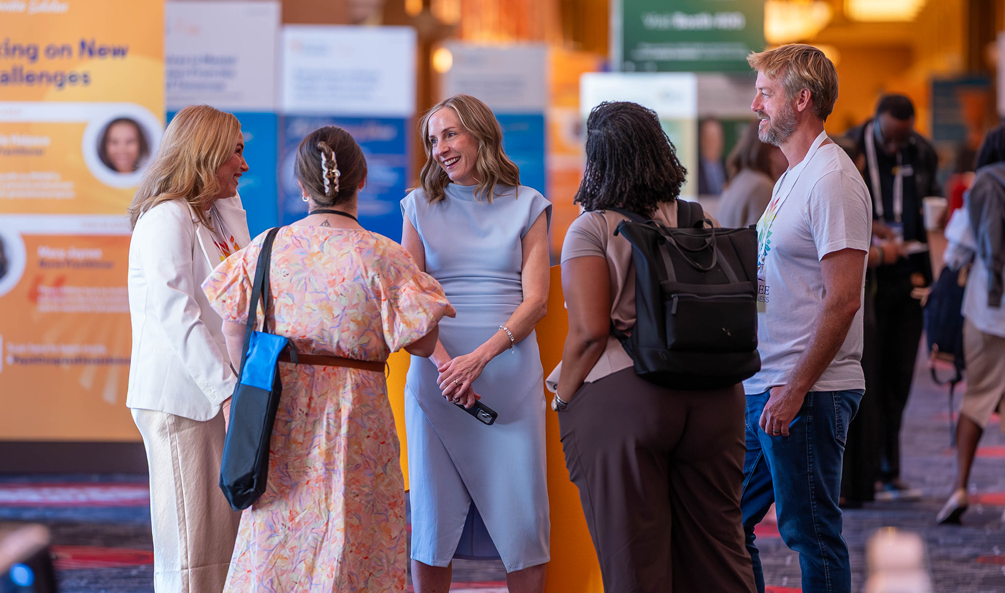 Attendees networking
