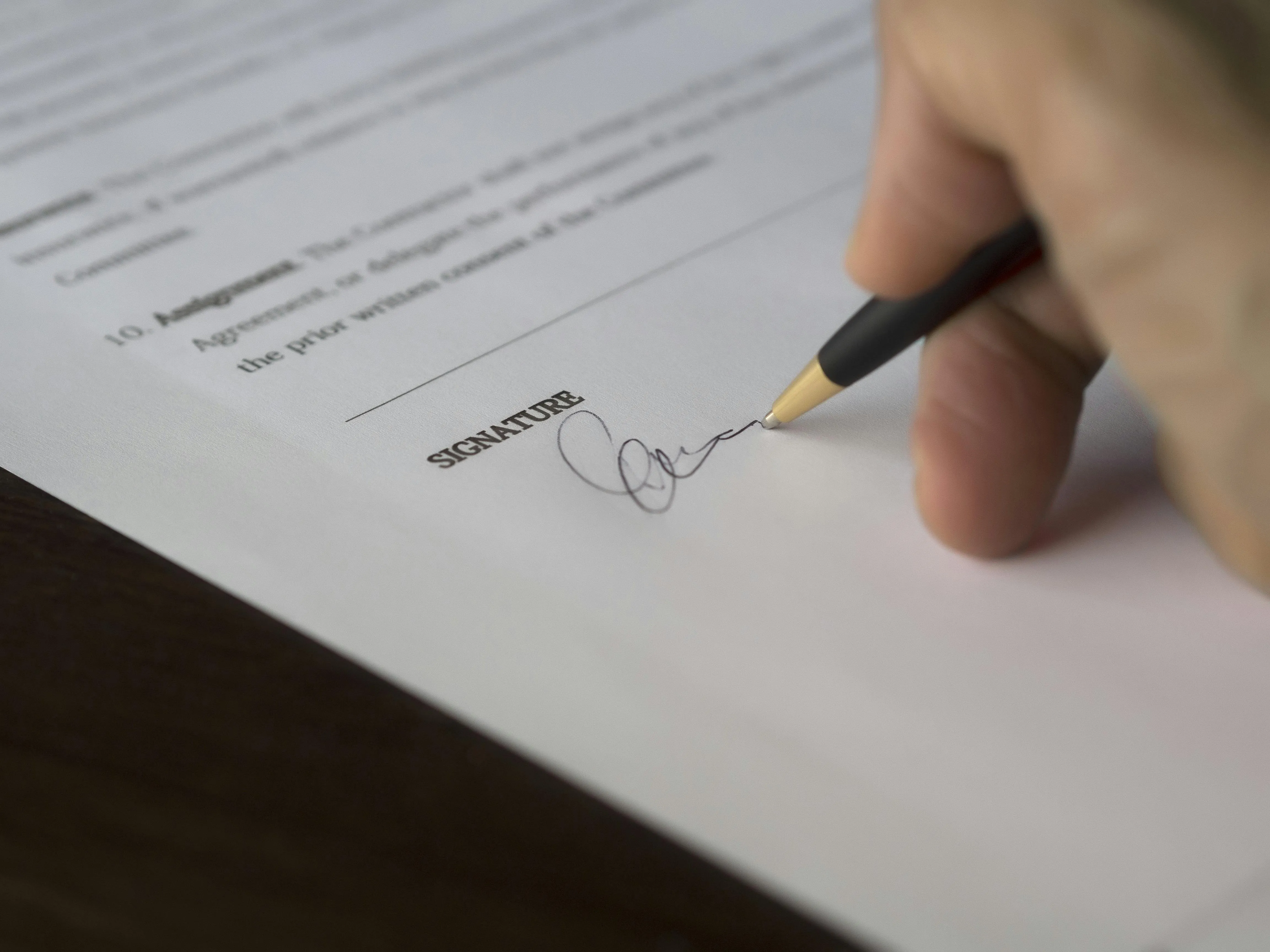 signing