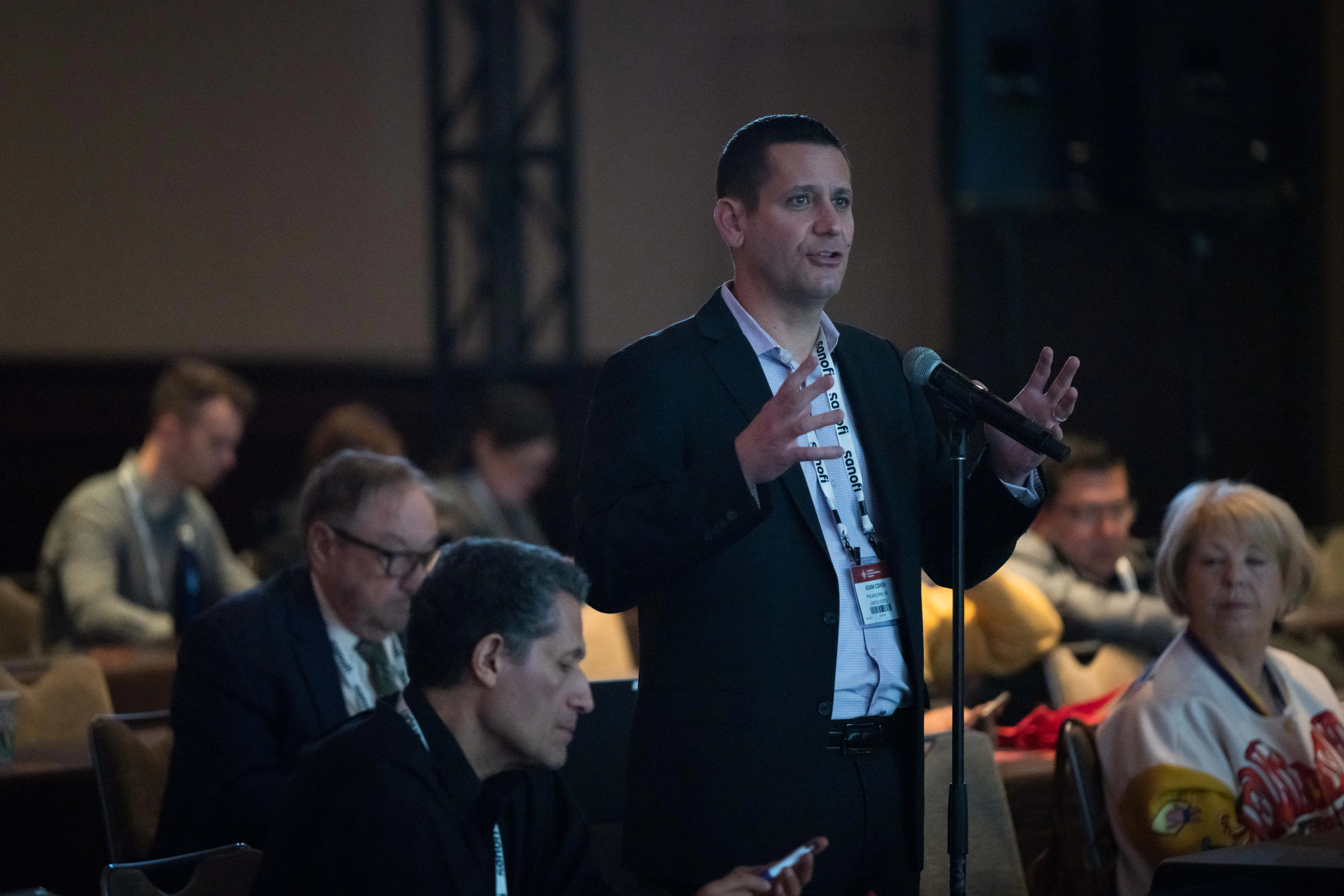 man speaking during the Q&A