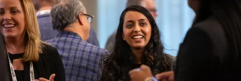 Attendees networking