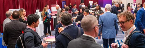 Attendees networking in exhibit hall