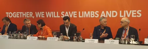 Panelists discussing a session