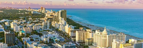 Aerial view of Miami South Beach