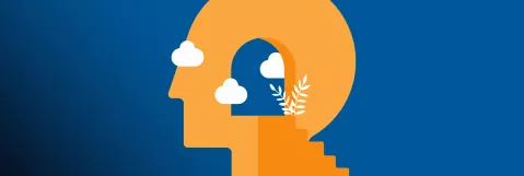 Person's Head with Stairs Leading into a Door to their Brain