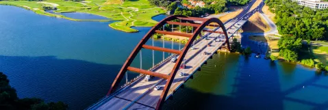 Pennybacker Bridge, also known as the 360 Bridge, located in Austin, Texas.