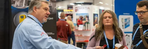 Attendees at the EMS World Expo Exhibit Hall