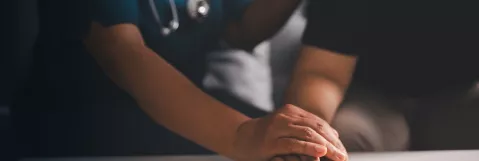 Healthcare provider with patient