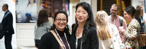 Attendees networking in exhibit hall