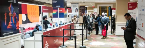 Attendees at registration