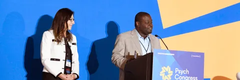 Jo Hughes and Kevin Williams presenting