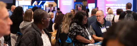 Crowded exhibit hall