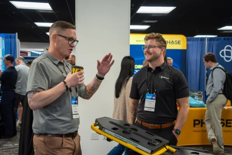 ems world live attendees in exhibit hall 