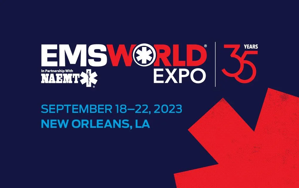 EMS World Expo and NAEMT logos, 35th anniversary