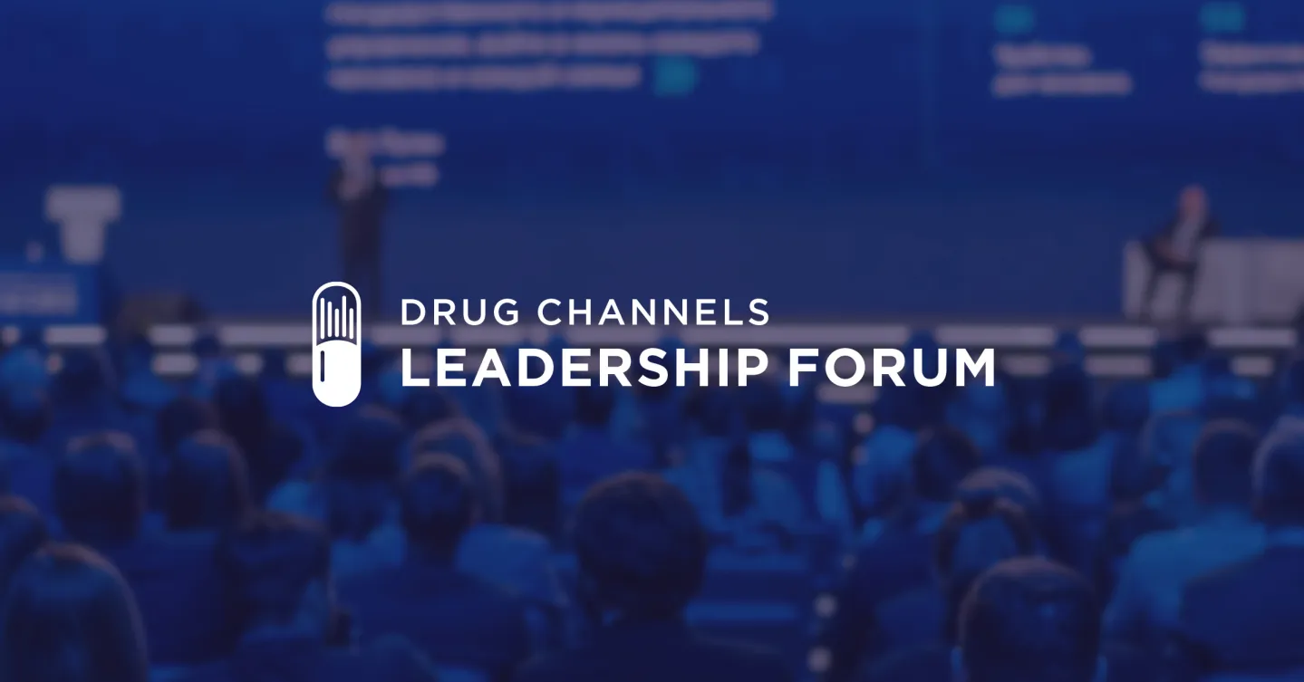 Drug Channels Leadership Forum logo over a blurred background