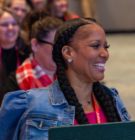 Attendee enjoying a session