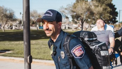 An image of a provider on duty with his gear