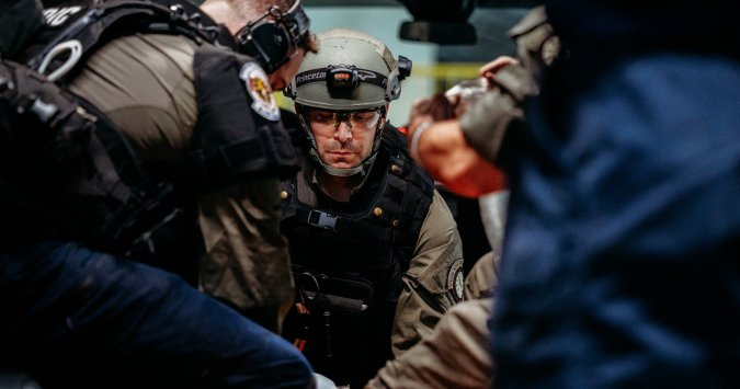 SWAT Medic training with fellow EMS providers. 